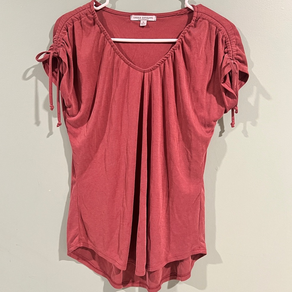 Green Envelope Womens Blouse